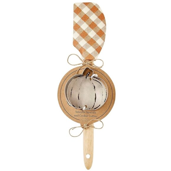 Orange Plaid Spatula and Cookie Cutter Set - Picture 1 of 3